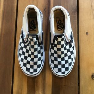 Checkered vans slip ons